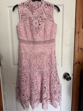 Bardot Sleeveless Pink Floral Lace Dress